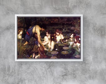 Hylas and the Nymphs (1986) by John William Waterhouse | Framed Canvas Wall Decor & Museum Quality Art