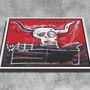 Cabra (1981-82) by Jean-Michel Basquiat, Canvas Framed, Abstract Street Art Print, Framed Urban Graffiti Wall Decor, Basquiat Art Print