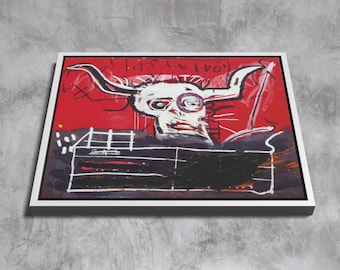 Cabra (1981-82) by Jean-Michel Basquiat, Canvas Framed, Abstract Street Art Print, Framed Urban Graffiti Wall Decor, Basquiat Art Print