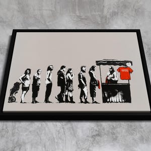 Banksy , Destroy Capitalism | Premium Canvas Wall Art | Iconic Street Art | Floating Frame & Custom Framing Options | Ready to Hang