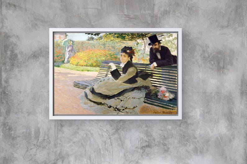 Camille Monet on a Garden Bench (1873) by Claude Monet | Canvas Wall ...