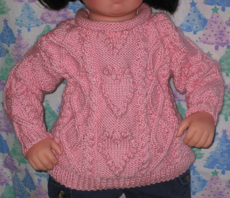 Toddler Size 3 Hearts and Cables Pullover Sweater image 2