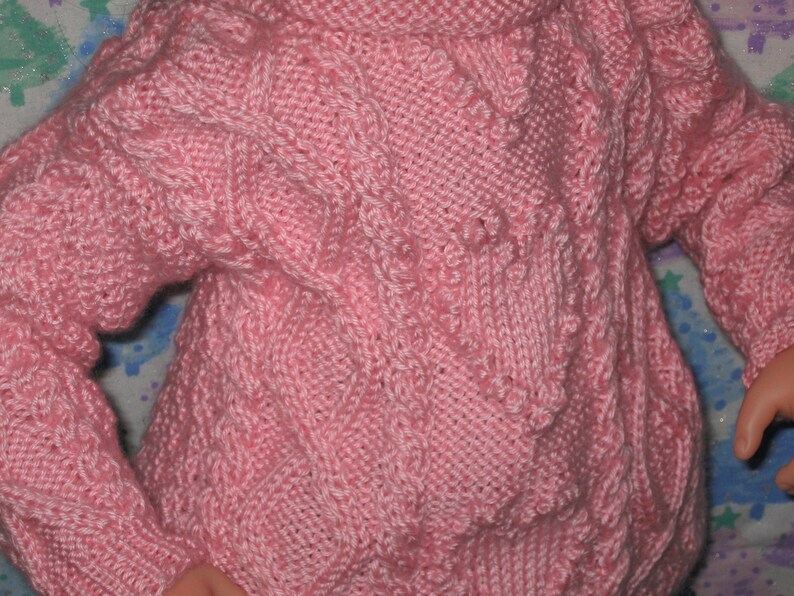 Toddler Size 3 Hearts and Cables Pullover Sweater image 3