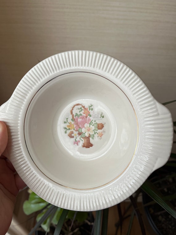 Crossstitch Basket Trinket Dish