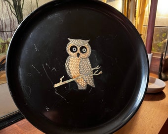 Couroc Vintage Owl Serving Tray