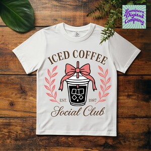 Iced Coffee Social Club Png, Trendy coffee png, Coffee Lover Png, Retro Coffee Png, Coquette Png, Coffee Png, Mom Png, Sublimation Designs