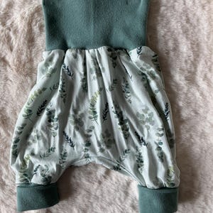 Baby pants, bloomers, size 50-56, jersey, cute clothes, pants for girls and boys, eucalyptus, eucalyptus, sage