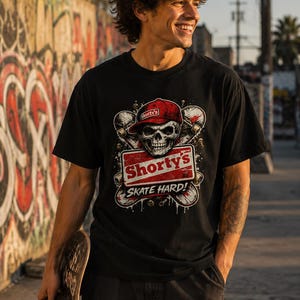 T-shirt graphique vintage skate, T-shirt streetwear rétro, T-shirt décontracté oversize, T-shirt graphique unisexe style années 90, Cadeau pour skateur image 4