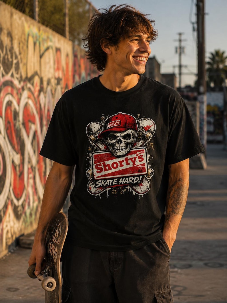 T-shirt graphique vintage skate, T-shirt streetwear rétro, T-shirt décontracté oversize, T-shirt graphique unisexe style années 90, Cadeau pour skateur image 4