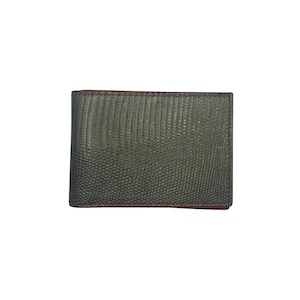 Premium Handmade Leather Wallet - Lizard Green Leather