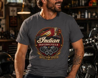 T-shirt moto gris anthracite, T-shirt moto vintage, T-shirt motard, T-shirt graphique homme, Cadeau pour les passionnés de moto