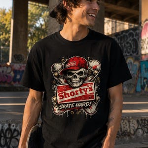 T-shirt graphique vintage skate, T-shirt streetwear rétro, T-shirt décontracté oversize, T-shirt graphique unisexe style années 90, Cadeau pour skateur image 3