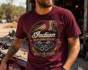 T-shirt moto bordeaux, T-shirt de motard, T-shirt graphique homme, Cadeau motard homme, T-shirt moto vintage