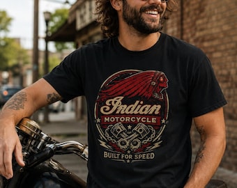 T-shirt de motard noir, T-shirt de motard, T-shirt graphique pour homme, Cadeau motard pour homme