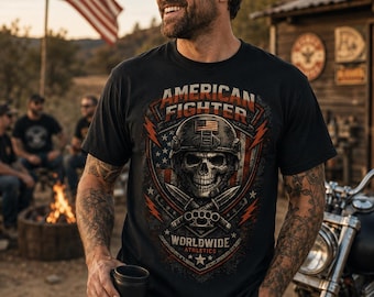 Biker Skull Shirt, Vintage Motorcycle Tee, Patriotic Skull T-Shirt, Eagle Graphic Tee, USA Graphic Shirt, Freedom Tee, Gift for Biker
