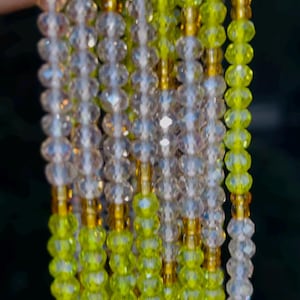 Cristal waist beads/ African beads/ Tie on waist beads/ Ghana waist beads/ Belly chain/Weight tracker