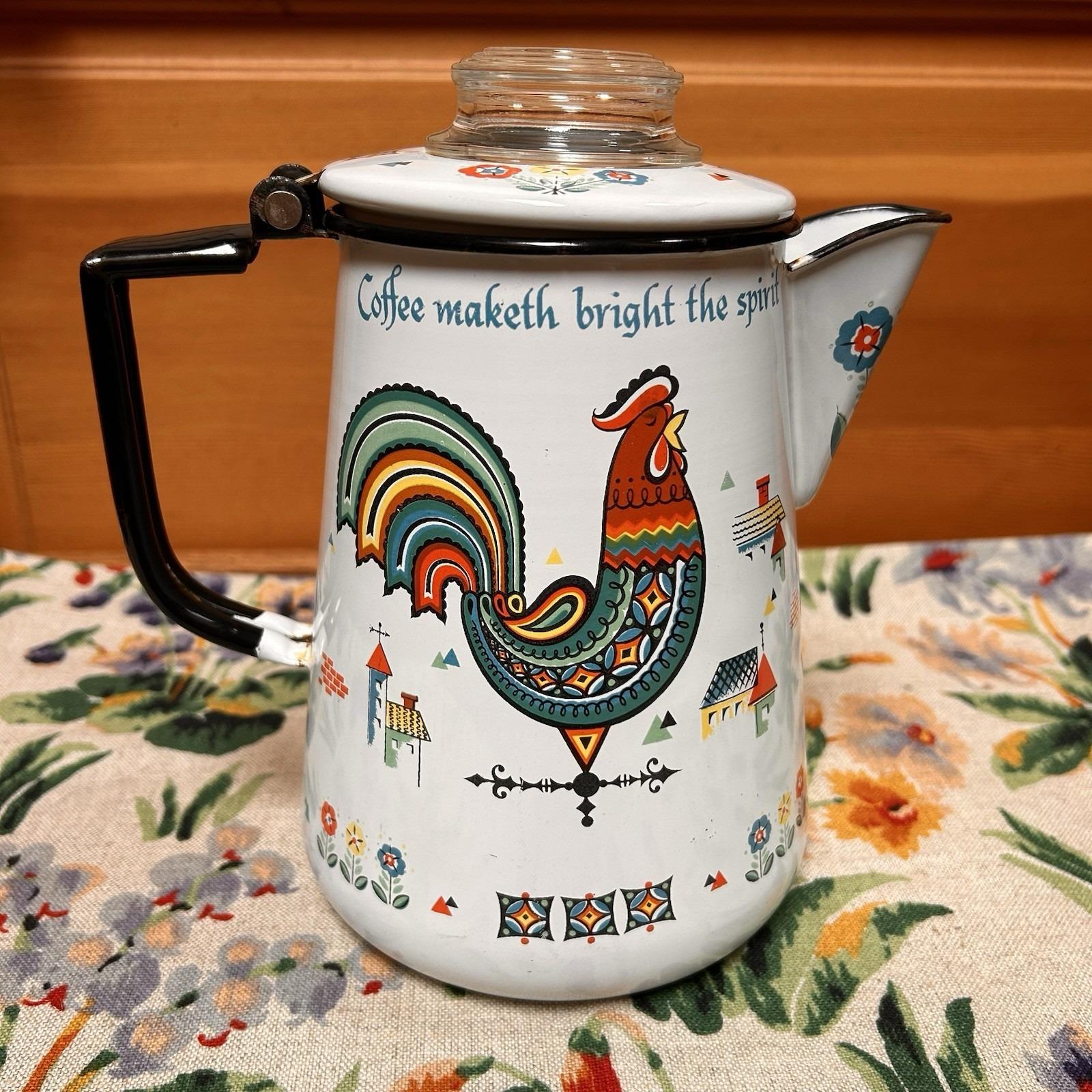 Enamel White Percolator Coffee Pot - Etsy