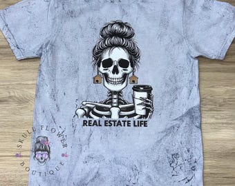 Real estate life, funny real estate shirt, real estate skeleton, dead inside but real estate, some days it rocks me, realtor life