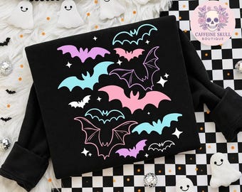 Cute and colorful bats sweatshirt, bats, bat lover, spooky season, spooky hoodie, cute bats sweatshirt, bat hoodie