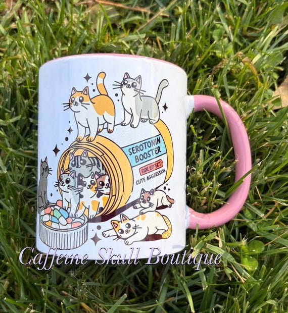Cat mom mug, Funny cat mug, seratonin booster, Cat lover, cat lover gift, cat lover mug