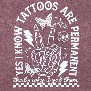 Tatoeages zijn permanent, daarom heb ik ze, grappige tattoo-hoodie, getatoeëerd meisje, ik hou van tatoeages, tatoeages zijn trashy, sarcastische hoodie afbeelding 4