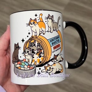 Cat mom mug, Funny cat mug, seratonin booster, Cat lover, cat lover gift, cat lover mug image 6