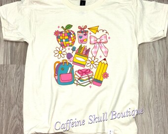 Cute back to school shirt. Cute girls school shirt, first day of school shirt, teacher shirt,  retro teacher shirt,