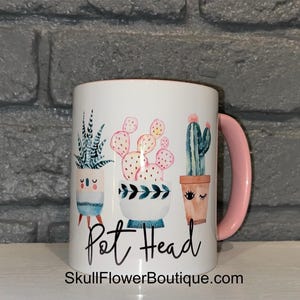 Pot Head mug, plant lover mug, plant head, funny plant mug, plant lover gift, plant give, custom coffee mug, plant coffee mug, plant lady