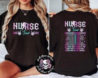 Nurse World Tour Shirt, Niedliches Krankenschwester Shirt, lustiges Krankenschwester Shirt, Krankenschwester Leben, RN, LPN, Krankenhaus, an manchen Tagen rocke ich es, an manchen Tagen rockt es mich