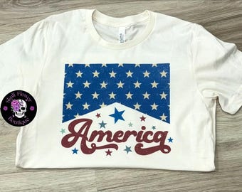 Cute patriotic shirt, vintage USA shirt, USA, 4th of July shirt, cute girls, patriotic shirt, cute Independence Day shirt, girls shirt