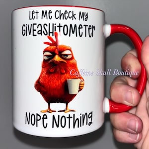 Lassen Sie mich meinen Becher überprüfen, lustig, geben Sie kein Scheiß muss, wütender Vogel, mürrischer Vogel, Scheiß, lustige Tasse, sarkastische Tasse