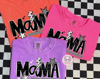 Mama shirt, retro mama shirt, lightening bolt, Motherhood t shirt, comfort colors mom shirt, mom life, mom life shirt