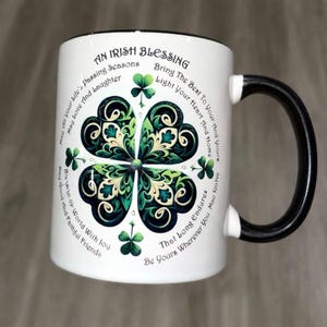 Irish blessing mug, Irish mug, clover mug, St Patrick’s day mug, st Patty’s day mug, pretty Irish blessing mug