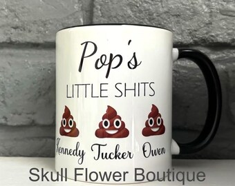 Funny grandpa/grandma mug, funny pop mug, , Grandpas little shits, pops little shits, custom grandpa mug, custom pop mug, grandma mug,
