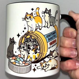 Cat mom mug, Funny cat mug, seratonin booster, Cat lover, cat lover gift, cat lover mug image 8