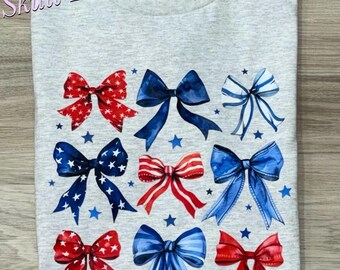 Cute patriotic bows shirt, USA, USA shirt, 4th of July shirt, cute girls, patriotic shirt, cute Independence Day shirt, girls shirt