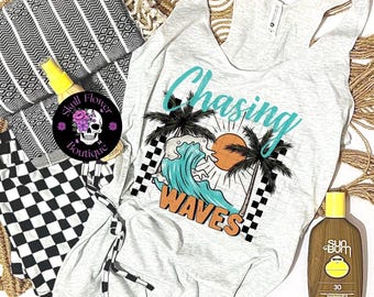 Summer summer summer, summer vibes, summer tank top, chasing waves, summer livin, beachin, beach vibes, waves, surf life