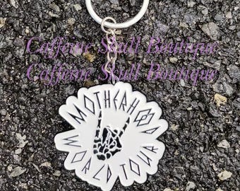 Motherhood keychain, mom keychain, retro mom keychain, badass mom keychain, skellie keychain, rock on mama, rock mom keychain, mom gift