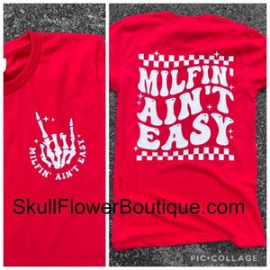MILFin ain’t easy, MILF shirt, mama shirt, hot mom shirt, funny mom shirt, funny hot mom shirt, retro MILF shirt, checkered pattern
