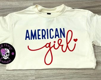 American girl, Cute patriotic shirt, USA, USA shirt, 4th of July shirt, cute girl, patriotic shirt, cute Independence Day shirt, girls shirt