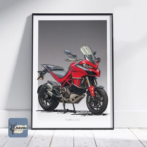 Ducati Multistrada 1200S Adventure Motorbike Art Freehand Bike Sketch Digital Download Drawing From Photograph Ideal Gift