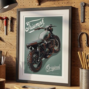 Triumph Bonneville Motorrad Skizze - Handgezeichnete Digitale Kunst (Digitale Datei) Bild 8
