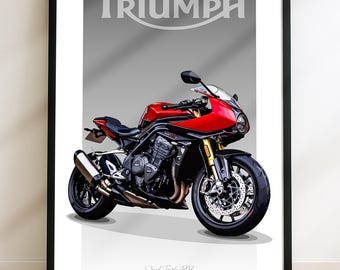 Triumph Speed Triple 1200 RR Motorbike Sketch – Hand-Drawn Digital Art. Unique sketch for the Motorbike rider and Enthusiast. (Digital File)
