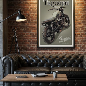 Triumph Bonneville Motorrad Skizze - Handgezeichnete Digitale Kunst (Digitale Datei) Bild 6