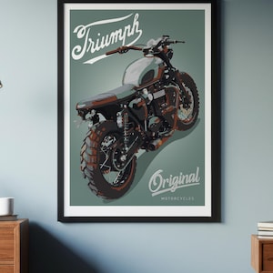 Triumph Bonneville Motorrad Skizze - Handgezeichnete Digitale Kunst (Digitale Datei) Bild 11