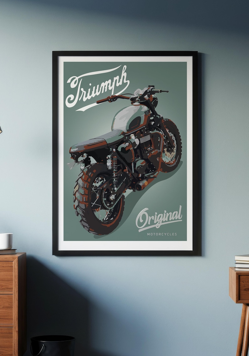 Triumph Bonneville Motorrad Skizze - Handgezeichnete Digitale Kunst (Digitale Datei) Bild 11