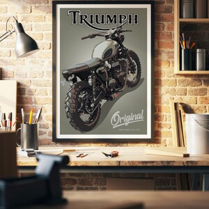 Triumph Bonneville Motorrad Skizze - Handgezeichnete Digitale Kunst (Digitale Datei) Bild 5