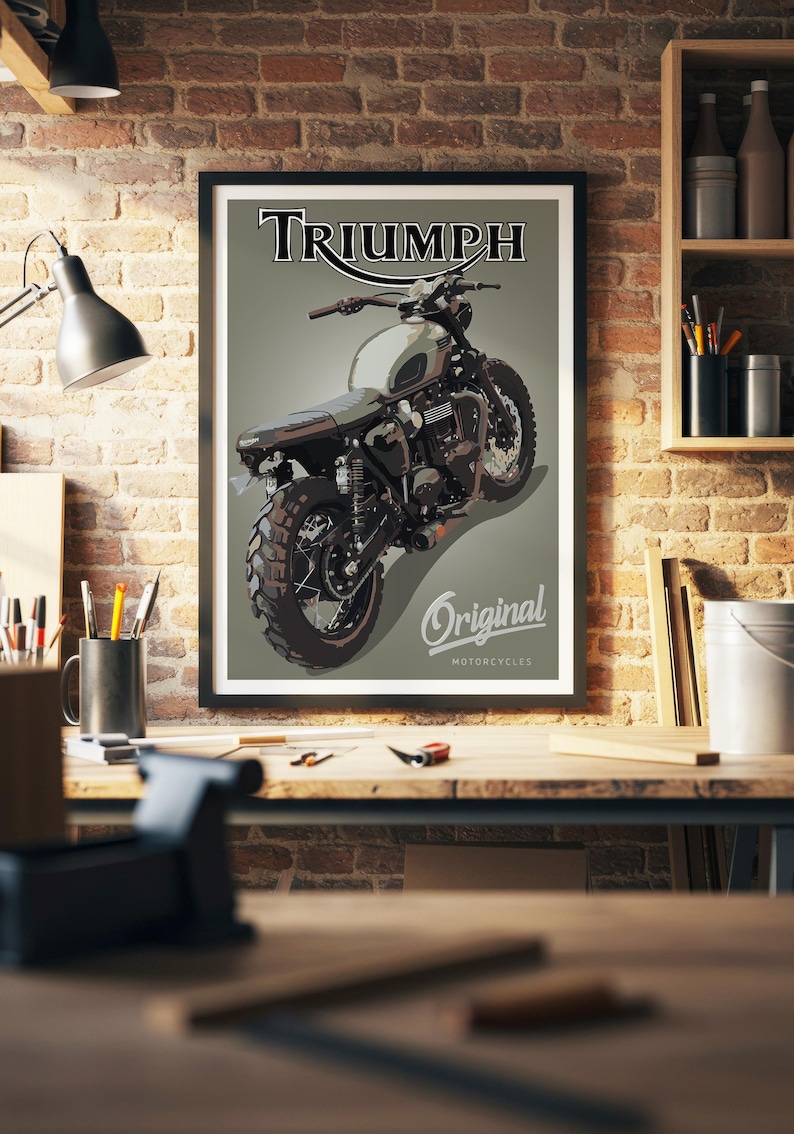 Triumph Bonneville Motorrad Skizze - Handgezeichnete Digitale Kunst (Digitale Datei) Bild 5
