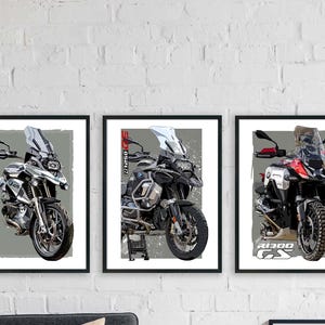 BMW GS Models - R1200GS, R1250GS and R1300GS For DOWNLOAD. Set of 3 Bikes. An ideal gift, For the motorbike rider. Fathers Day Birthday