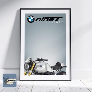 BMW RNineT Sport R9T Motorbike Freehand Sketch For DOWNLOAD Wall Art Digital Drawing From A Photograph Ideal Gift Present For Bike Rider.